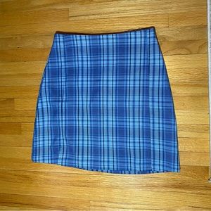 brandy melville blue plaid mini skirt